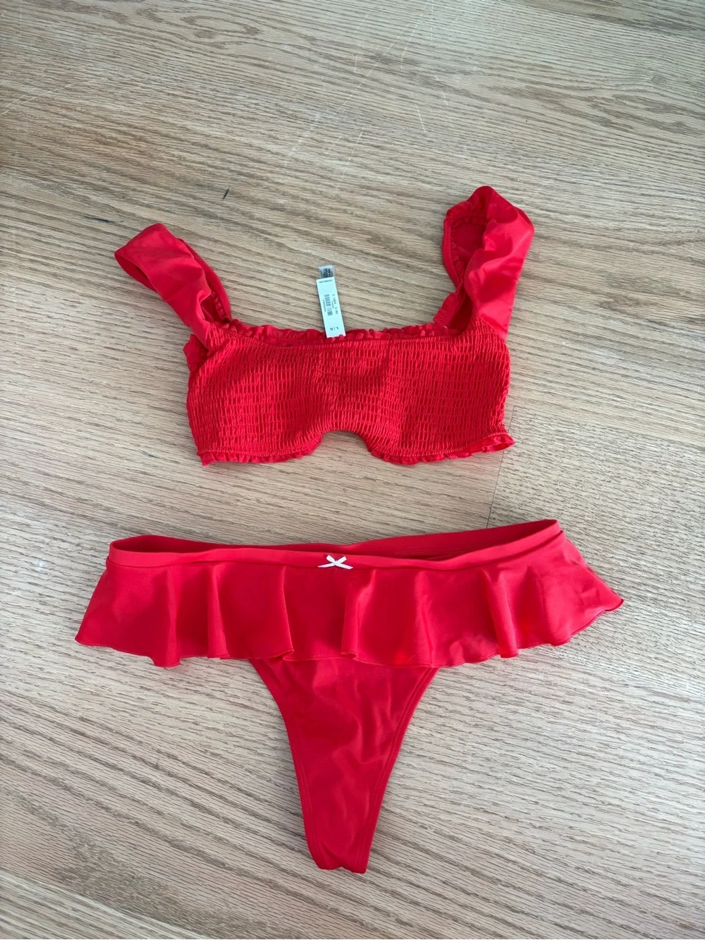 Red Ruffled Bikini Set - Two Piece Swimwear